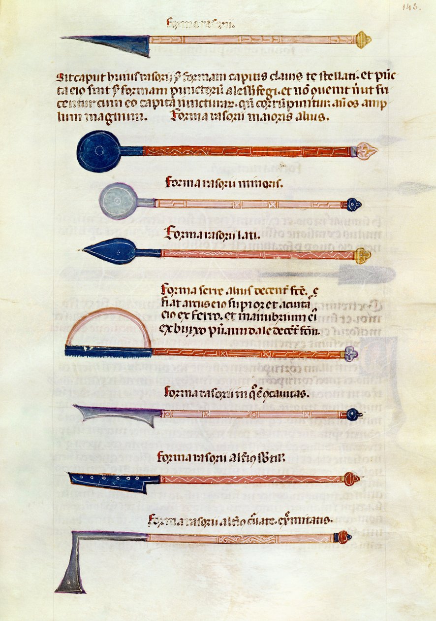 Ms 89 Ter fol.115 الأدوات الجراحية من أطروحة لأبي القاسم خلف بن العباس الزهراوي (البوكاسيس) بواسطة المدرسة الفرنسية