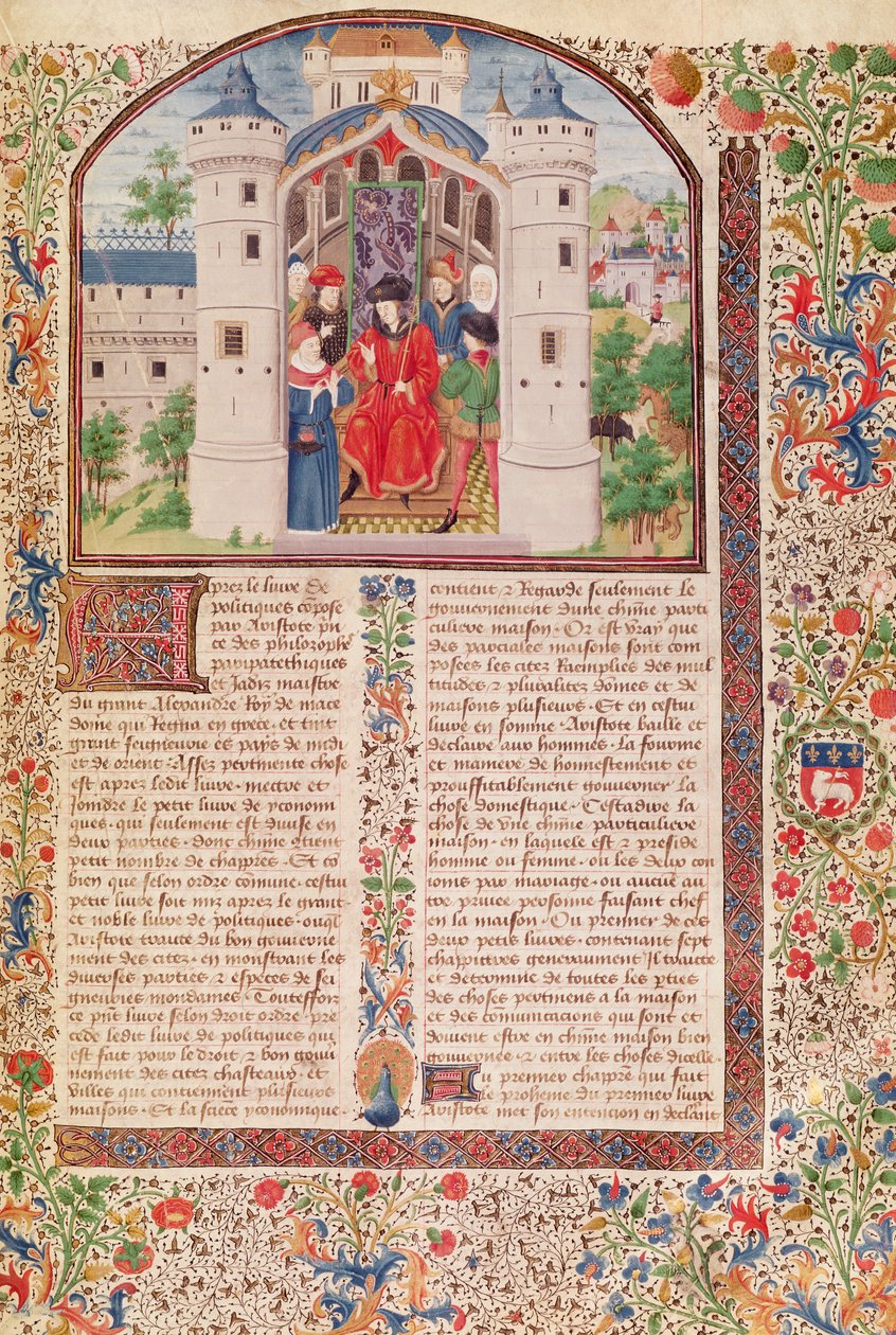 السيدة 927 Fol.426 عرض للاقتصاد من الأخلاق والسياسة والاقتصاد بواسطة أرسطو (384-322 قبل الميلاد) (لمزيد من التفاصيل انظر أيضًا 165171) بواسطة المدرسة الفرنسية