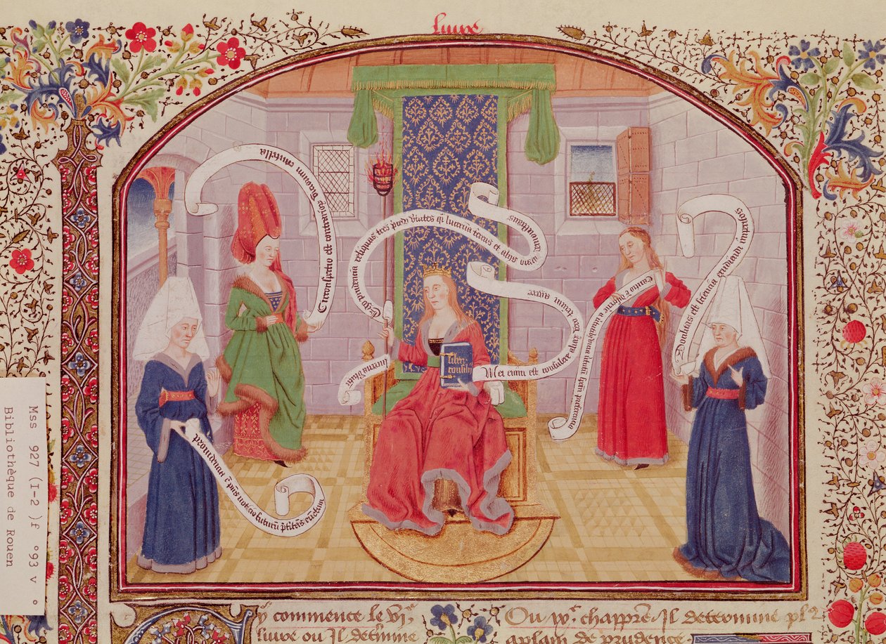 السيدة 927 Fol.93v نظرية الفضائل الفكرية من الأخلاق والسياسة والاقتصاد بواسطة أرسطو (384-322 قبل الميلاد) بواسطة المدرسة الفرنسية