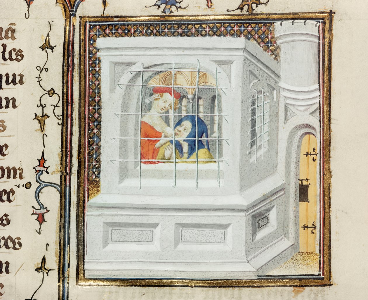 السيدة Fr 12420 مؤسسة خيرية رومانية: Cimon and Pero ، من نساء Claris ، بقلم جيوفاني بوكاتشيو (1313-75) بواسطة المدرسة الفرنسية