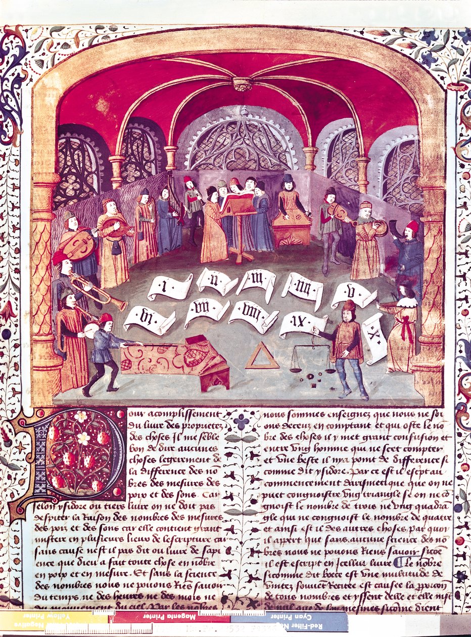 السيدة Fr 22532 fol.336 حفل موسيقي من Des Proprietez des Choses بقلم بارتيليمي لانجليه بواسطة المدرسة الفرنسية