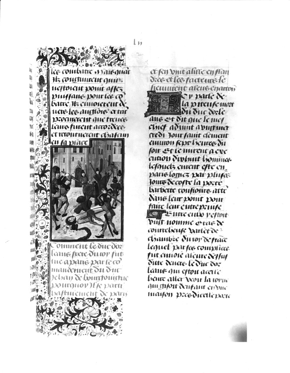 السيدة Fr 2680 fol.52 مقتل دوق أورليانز في باريس بواسطة المدرسة الفرنسية