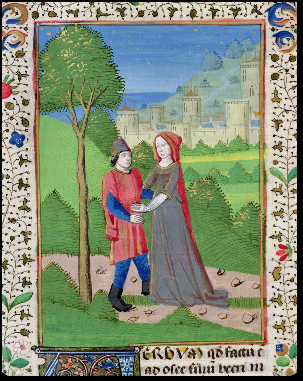 السيدة H7 fol.103v Hosea والبغي ، من الكتاب المقدس جان الثاني والعشرون بواسطة المدرسة الفرنسية