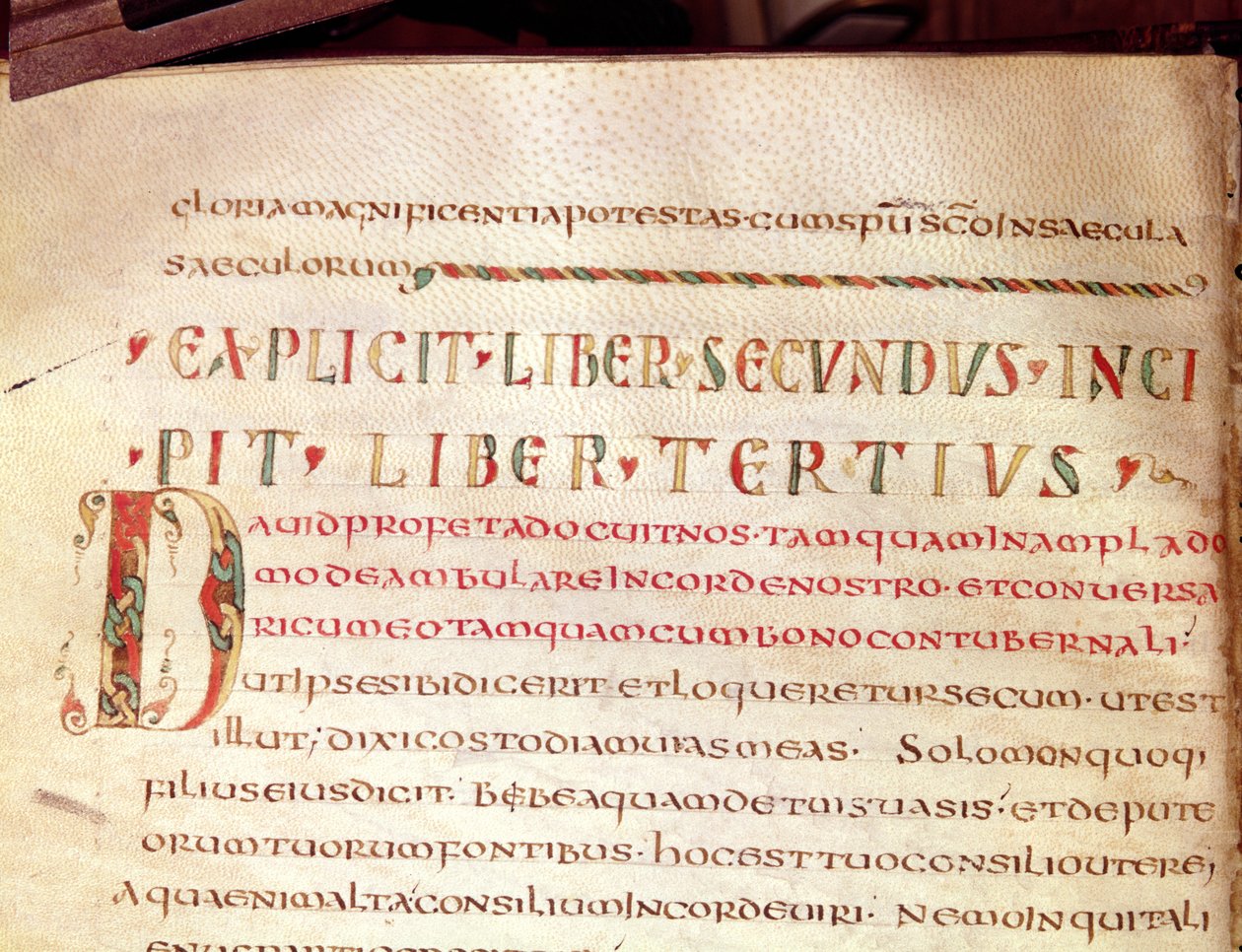 السيدة لات 1732 Fol.67v تاريخ أولي D ، من عمل للقديس أمبرواز (340-396) بواسطة المدرسة الفرنسية