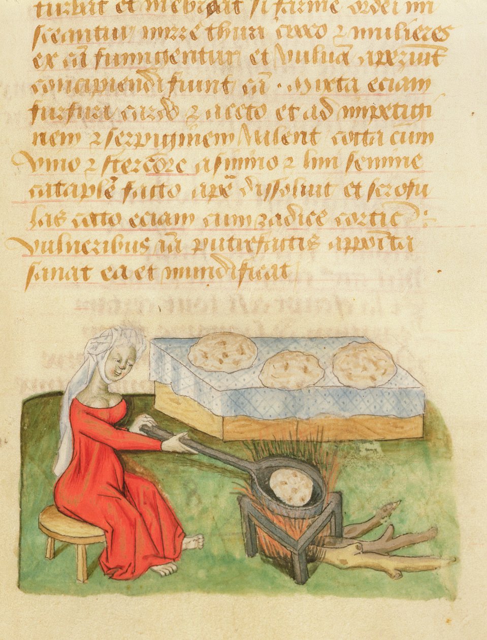 تصلب متعدد دي الأعشاب من Dioscorides fol.142r Baking Buns بواسطة المدرسة الفرنسية