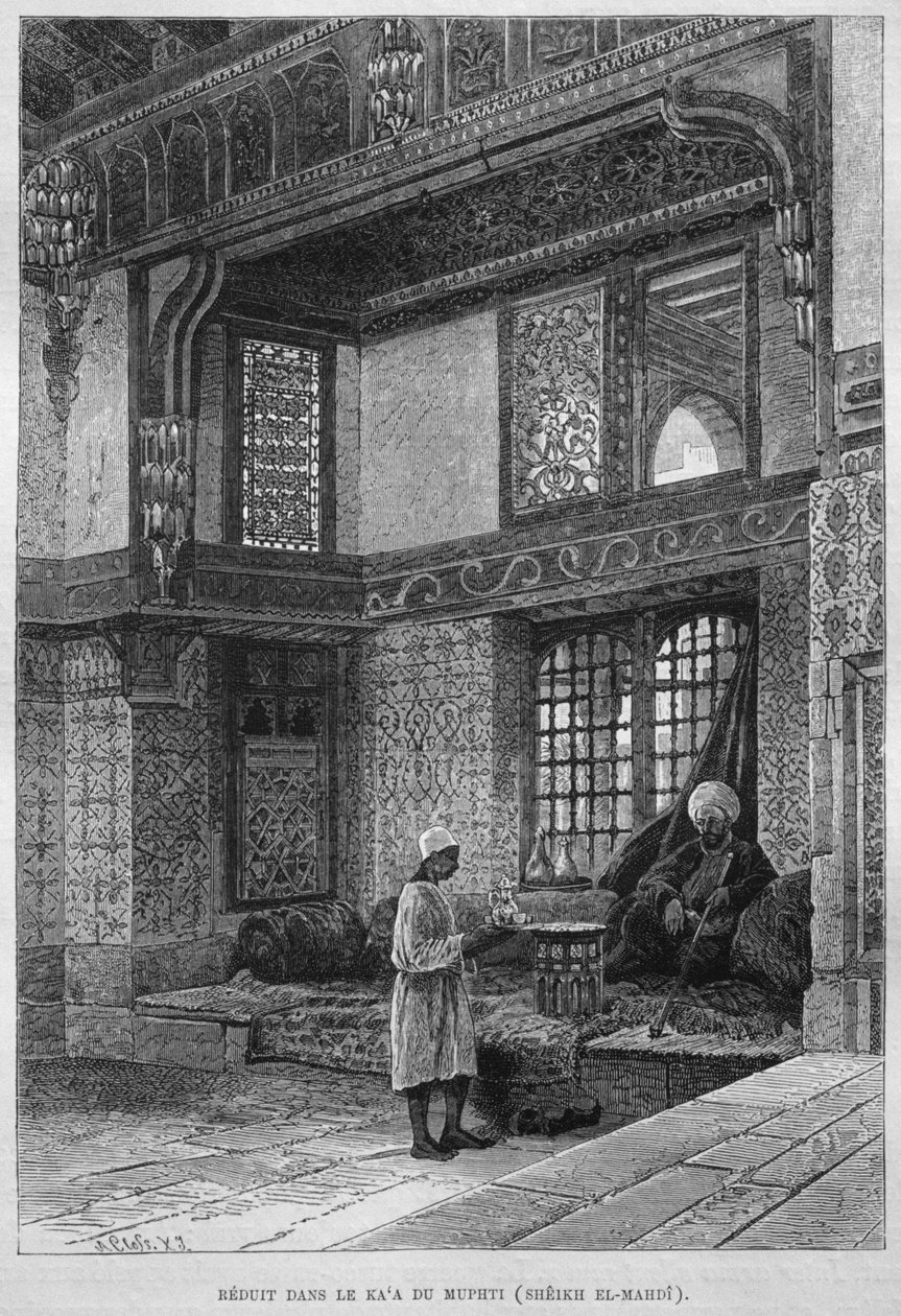 بيت المفتي ، قاع ، من مصر لجورج موريتز إيبرس (1837-1898) ، 1881 (النقش بالوزن الحيوي) بواسطة المدرسة الفرنسية
