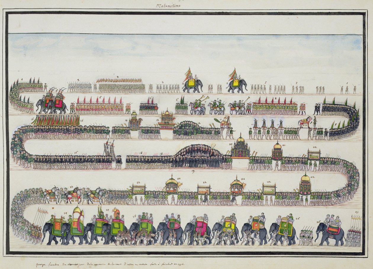 حفل محرم ، فايز آباد ، 1772 من ألبوم Gentil ، نشر عام 1774 بواسطة المدرسة الفرنسية