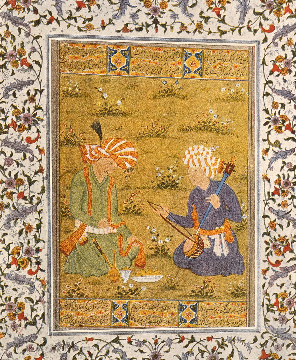 موسيقي ، رسم توضيحي للليل العربي ، 1895 (نقش ملون) بواسطة المدرسة الفرنسية