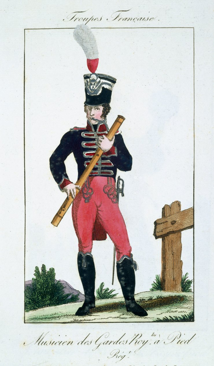 موسيقي الحرس الملكي من فرقة الفرانسيس ، حانة. شي باسيت ، باريس ، 1790 بواسطة المدرسة الفرنسية