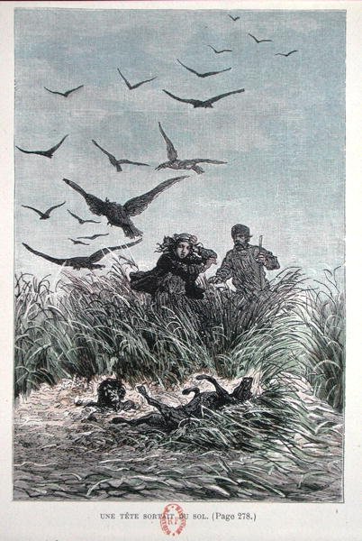 نادية وميشيل ستروجوف ، من "ميشيل ستروجوف" لجول فيرن (1828-1905) 1893 (لون ليثو) بواسطة المدرسة الفرنسية