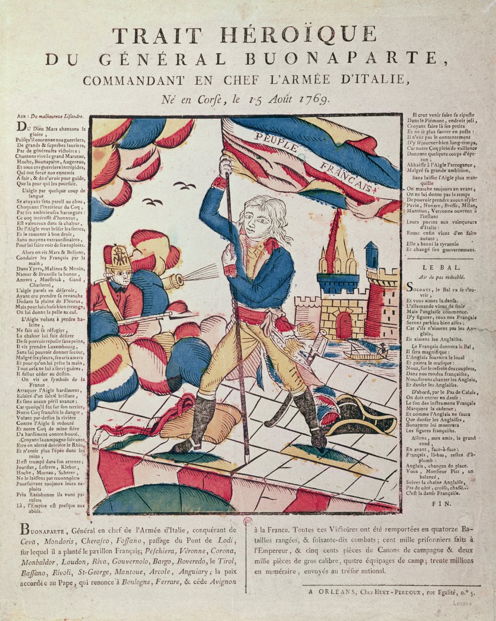 نابليون الأول (1769-1821) على الجسر في أركولا ، 17 نوفمبر 1796 ، القرن 18-19 بواسطة المدرسة الفرنسية