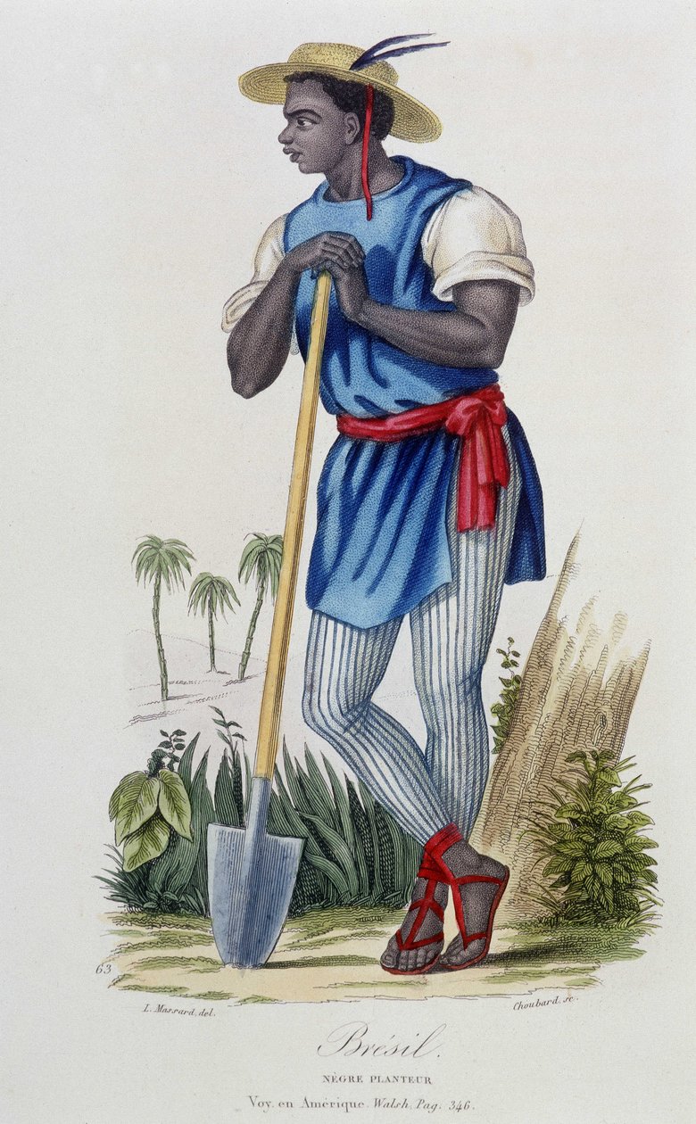 Negro planteur du Brasil - في "" Universal Bibliotheque des Voyages "بقلم ألبرت مونتيمونت ، محرر. أرماند أوبريه ، باريس بواسطة المدرسة الفرنسية