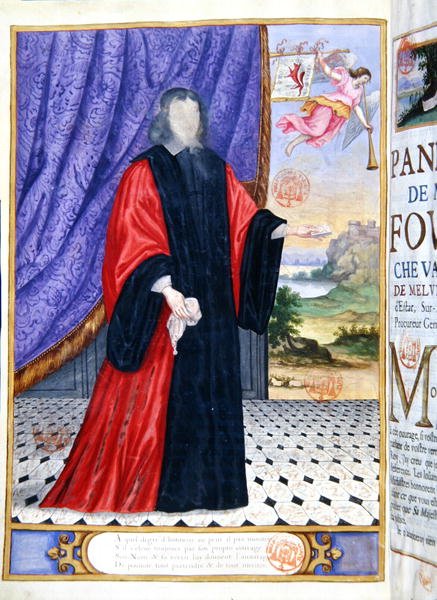 نيكولاس فوكيه (1615-80) رسم مصغر من "Les Panegyriques des Hommes Illustres de Notre Siecle" بواسطة Puget de la Serre بواسطة المدرسة الفرنسية
