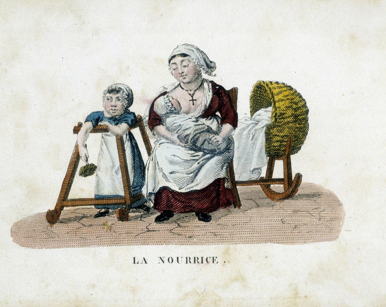 Nurse - engraving, deb. 19th century بواسطة المدرسة الفرنسية