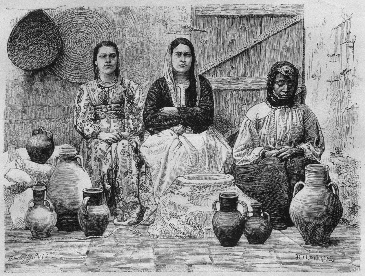تجار النفط في القدس من سوريا اليوم. رحلات إلى فينيسيا ولبنان وجودي. 1875-1880 من لويس تشارلز إميل لورت ، 1884 (النقش وزن الجسم) بواسطة المدرسة الفرنسية