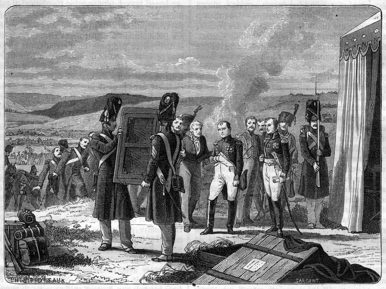عشية معركة بورودينو ، 7 سبتمبر 1812: نابليون أمام صورة ملك روما - صورة ملك روما نابليون الثاني يجلب لنابليون الأول عشية معركة موسكوفا (معركة بورودينو) بواسطة المدرسة الفرنسية