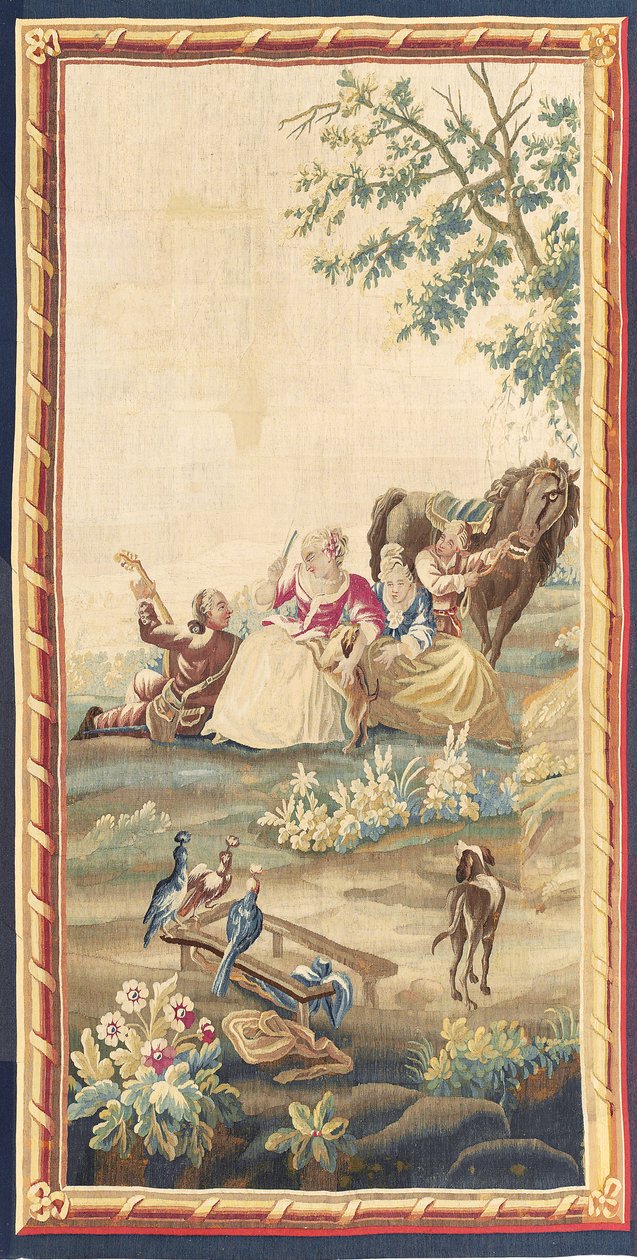 واحد من زوج من المفروشات الرعوية لويس السادس عشر ، أوبيسون ، حوالي عام 1775 بواسطة المدرسة الفرنسية