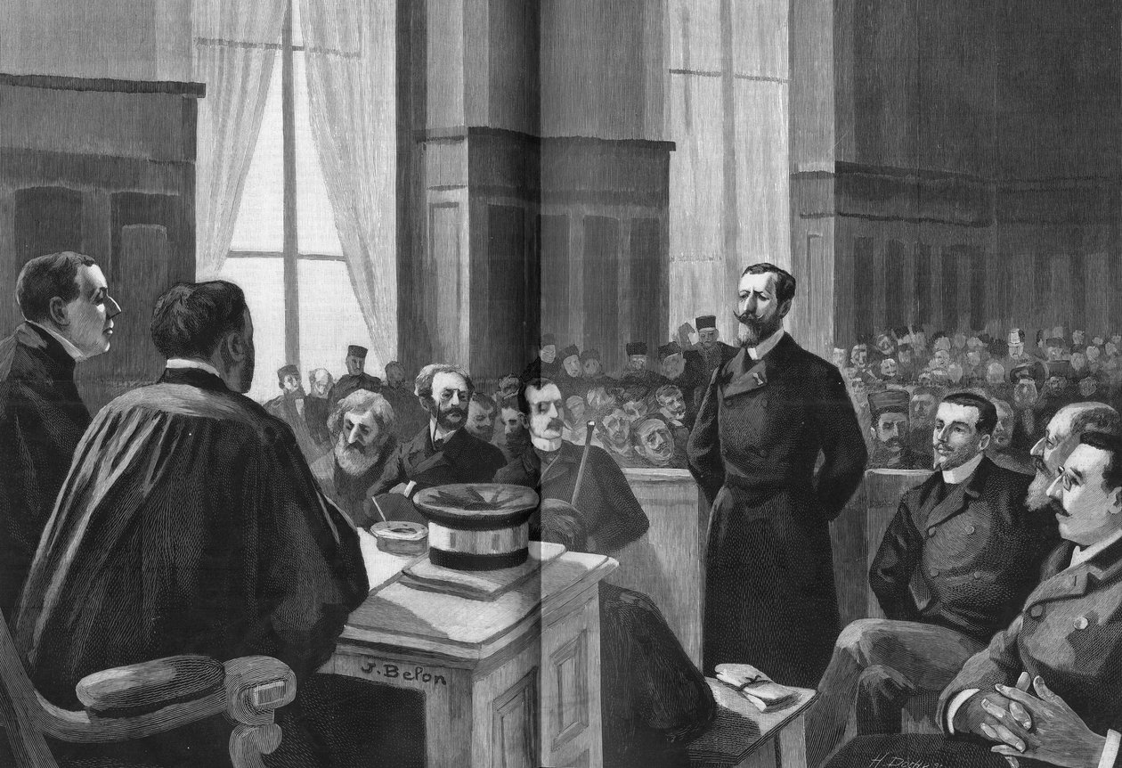 افتتاح أعمال عصبة الوطنيين عام 1889. الرئيس جيليت ، ناكيه ، لايسان ، لاجير ، ديروليد ، ريتشارد ، توركيه ، جاليان. بواسطة المدرسة الفرنسية