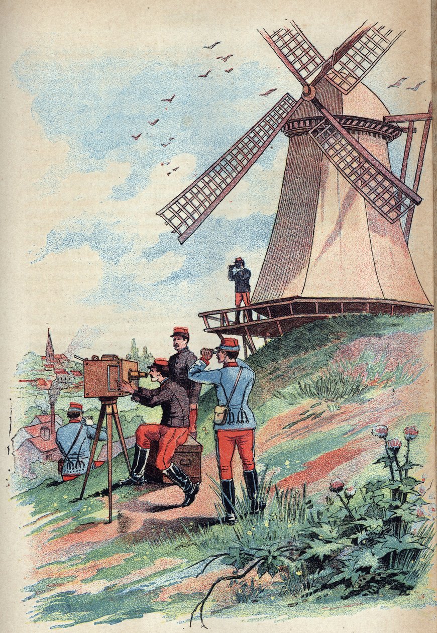 التلغراف البصري - التلغراف البصري أو التلغراف تشاب في القرن التاسع عشر - نقش في "العلوم التي تم جلبها إلى متناول الجميع - الفيزياء والكيمياء الشعبية" بواسطة Alexis Clerc - أواخر القرن التاسع عشر - مجموعة خاصة بواسطة المدرسة الفرنسية