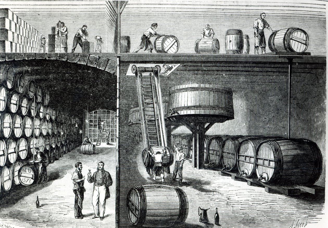 P. Morel and F. Souzac أقبية وورش عمل في بوردو من Le Monde Illustre ، 1864 بواسطة المدرسة الفرنسية