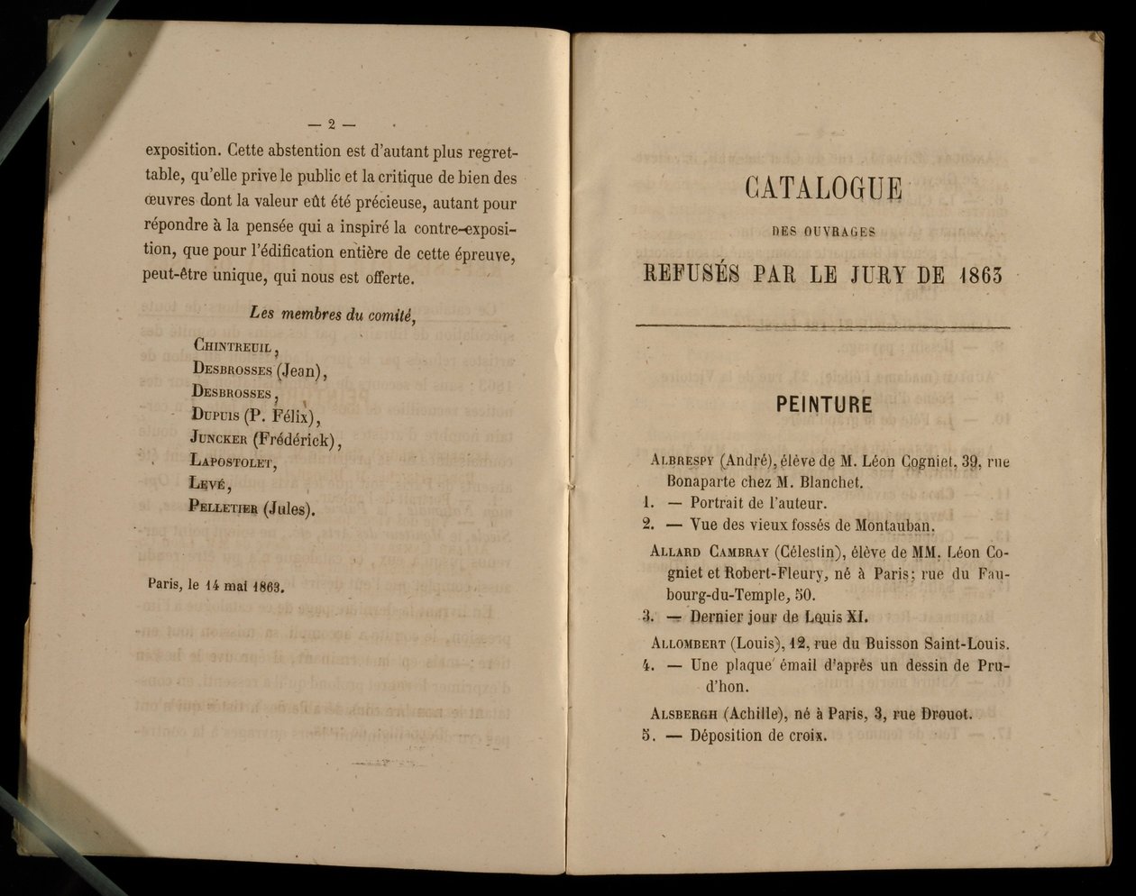 فصل في الرسم من صالون الرفض 1863 بواسطة المدرسة الفرنسية