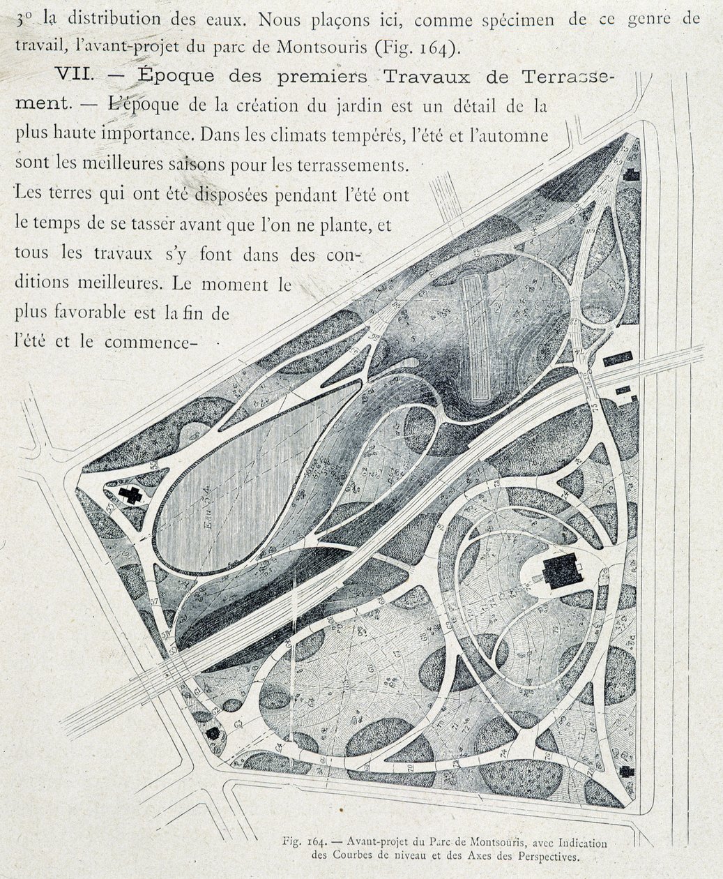 Parc du Montsouris: plan of the garden in advance بواسطة المدرسة الفرنسية