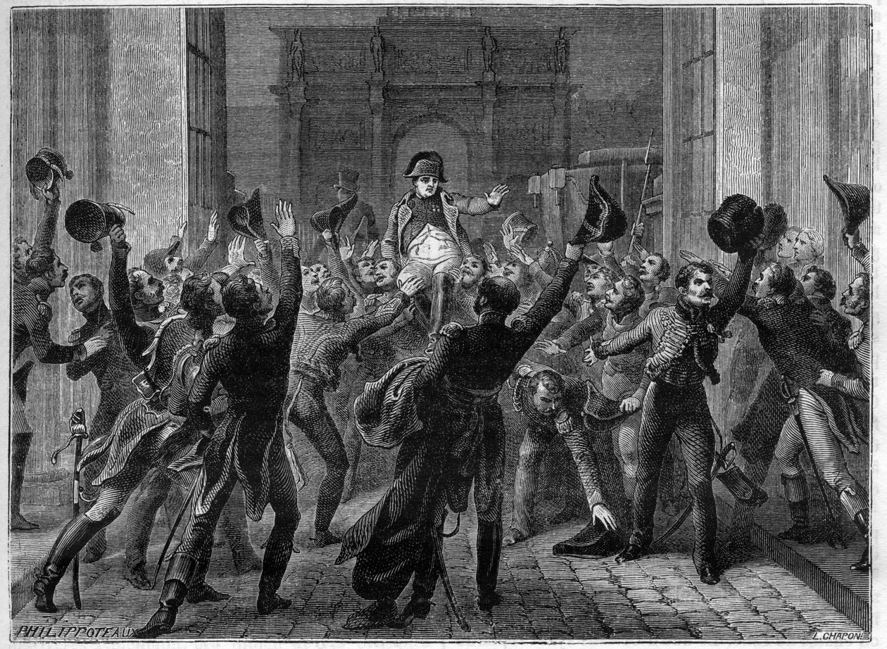 باريس ، 20 مارس 1815 - عاد نابليون الأول إلى جزر التويلري - Les Cent jours (100 jours) Rentree de Napoleon aux Tuileries ، 20 مارس 1815 - في "تاريخ الإمبراطورية بعد تاريخ القنصلية" "بقلم أدولف تيير - 1879 - مجموعة خاصة بواسطة المدرسة الفرنسية
