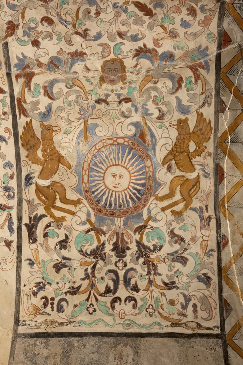 Parish church (Església de la Mare de Déu de Solers). Interior. The naves. Mural paintings. Detail. 16th century (?). بواسطة المدرسة الفرنسية