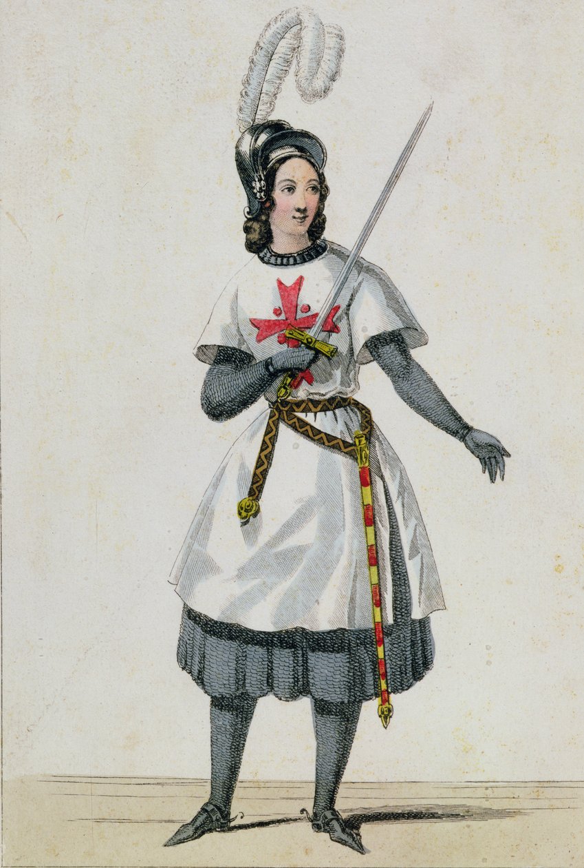 بولين جارسيا-فياردوت (1821-1910) في دور تانكريدي في الأوبرا من قبل جياكينو روسيني (1792-1868) في المسرح الإيطالي ، باريس بواسطة المدرسة الفرنسية