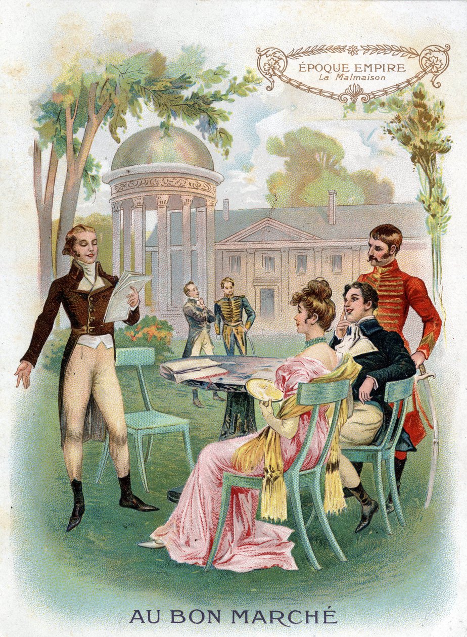 إمبراطورية الفترة: مالميزون. الطباعة الحجرية الملونة "" Au Bon Marche "" حوالي عام 1890. بواسطة المدرسة الفرنسية