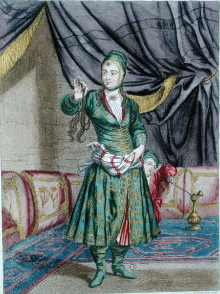 امرأة فارسية ، من "Recueil d'estampes sur les Costumes du Levant" ، نقش بواسطة جيرارد جان بابتيست سكوتان (1671-1716) بواسطة المدرسة الفرنسية
