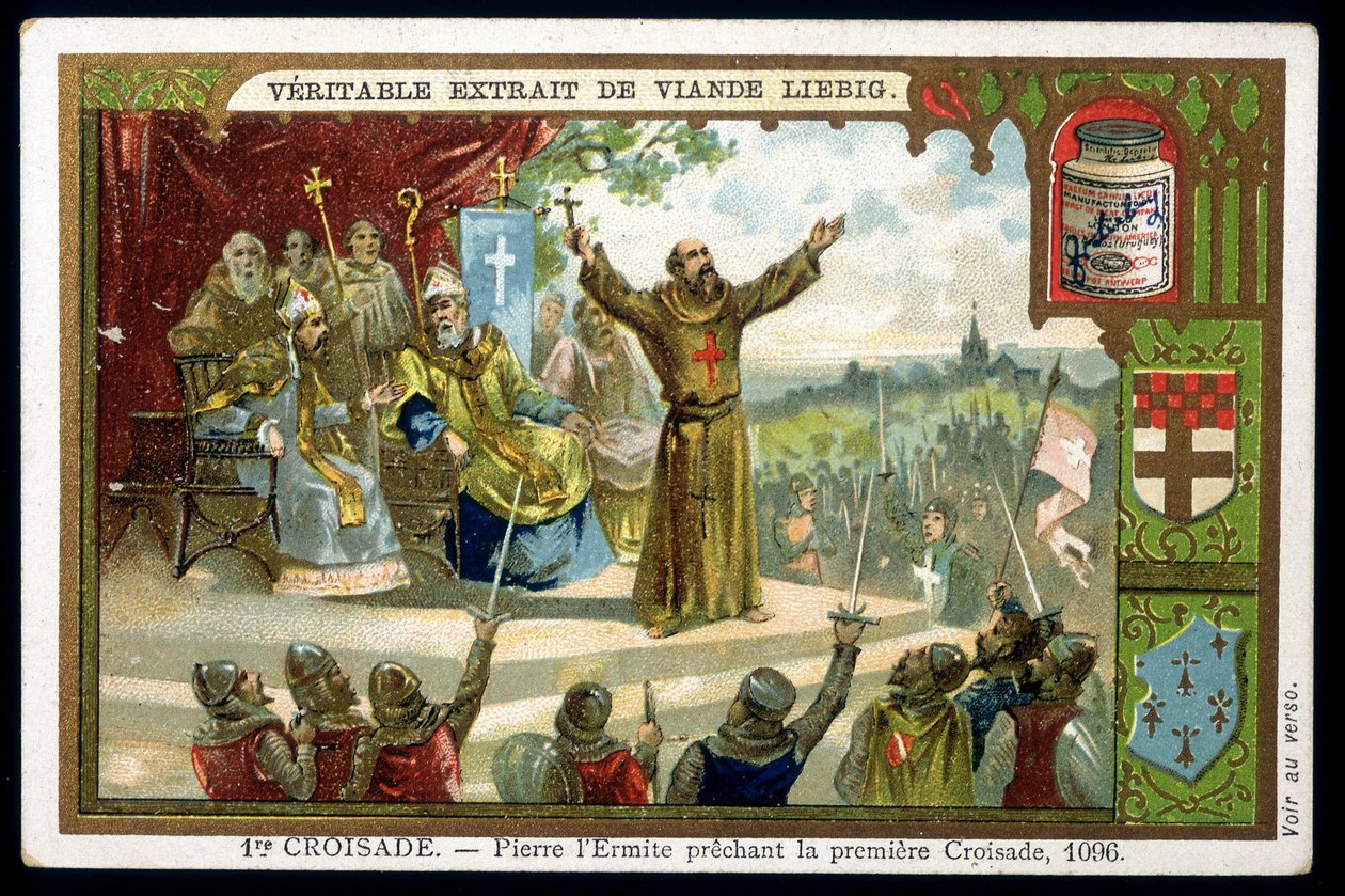 Peter the Hermit preaching the 1st Crusade بواسطة المدرسة الفرنسية