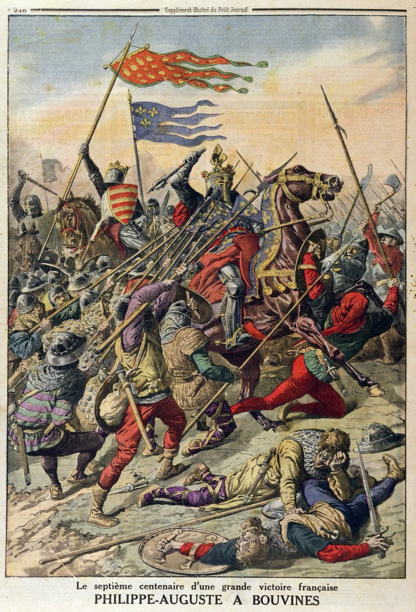 فيليب أوغست (1165-1223) في Bouvines ، توضيح من لو بيتيت جورنال ، 27 يوليو 1914 بواسطة المدرسة الفرنسية
