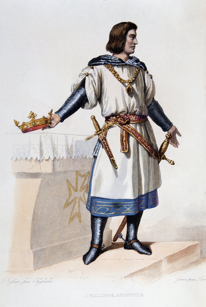 فيليب أوغست - في "" The French Plutarch "" 1844-1847 بواسطة المدرسة الفرنسية