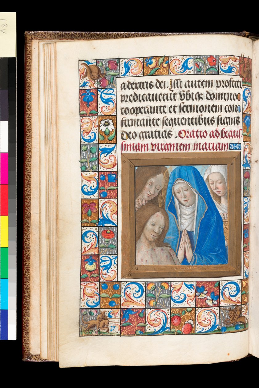 بييتا من كتاب الساعات، MS 92 f.18v، فرنسا الغربية بواسطة المدرسة الفرنسية