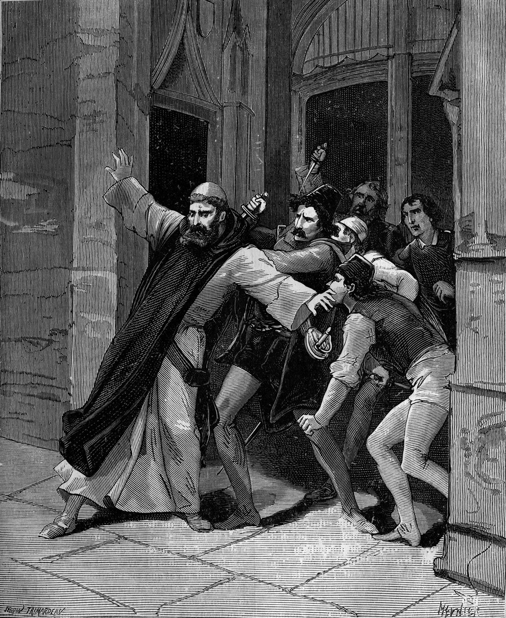 Pietro Paolo Sarpi ، المعروف باسم Fra Paolo ، من رتبة Servites of Mary (1552-1623) جرح مؤرخ البندقية على يد قتلة في 5 أكتوبر 1607 في البندقية. بواسطة المدرسة الفرنسية