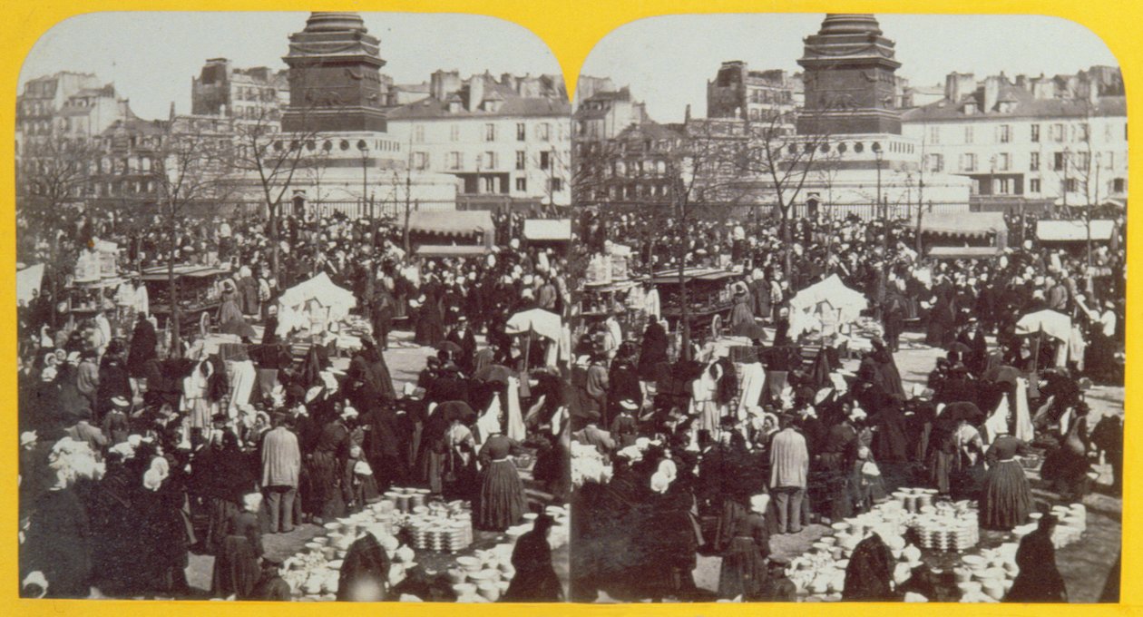ساحة الباستيل ، معرض لحم الخنزير ، باريس ، منظر مجسم ، c.1860 بواسطة المدرسة الفرنسية