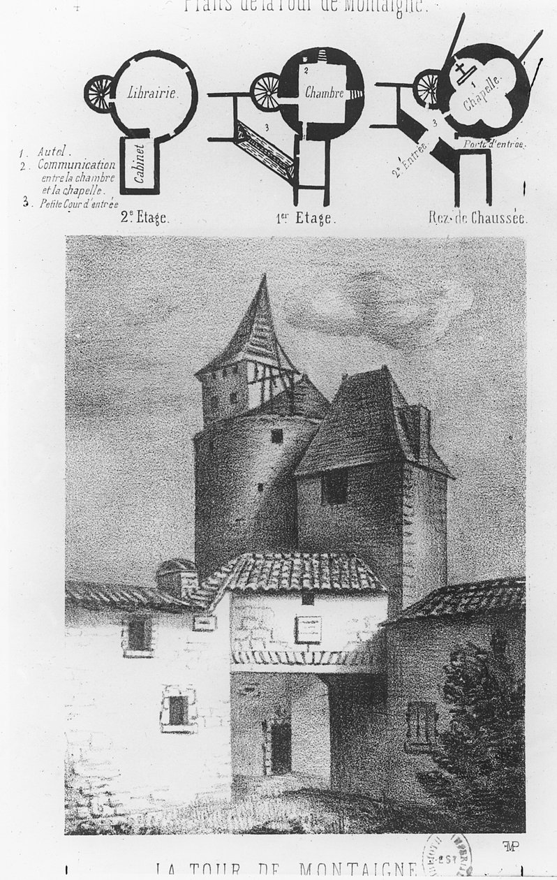 مخطط Tour de Montaigne ، في Saint-Michel-de-Montaigne (litho) بواسطة المدرسة الفرنسية