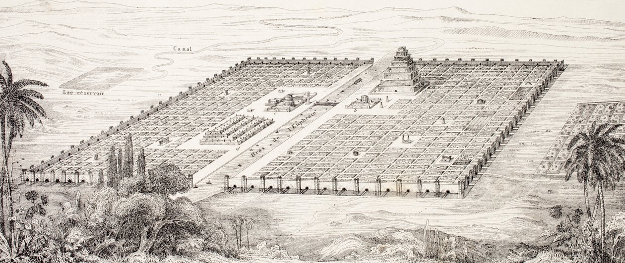 Plan of the city of Babylon, Mesopotamia, around the 5th century BC according to a description given by Herodotus, from L