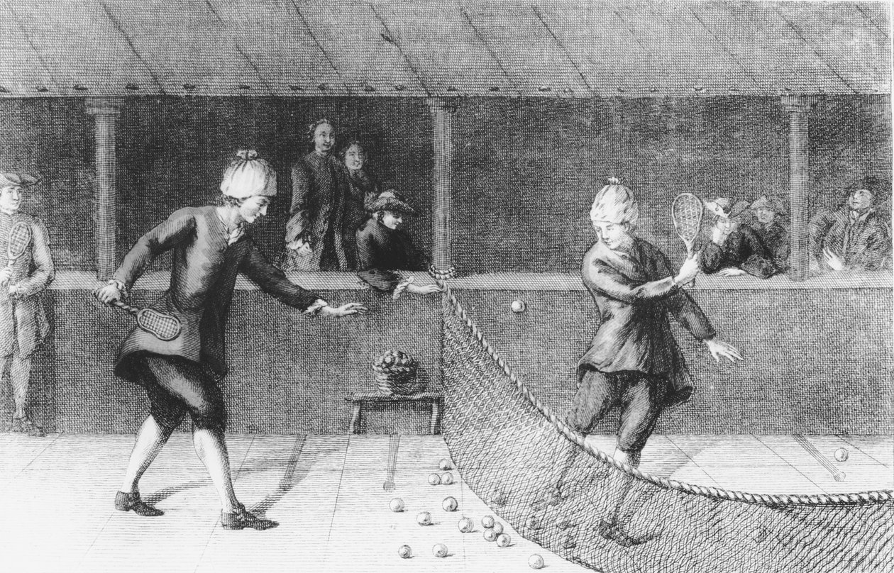 Playing Jeu de Paume in Paris (engraving) بواسطة المدرسة الفرنسية