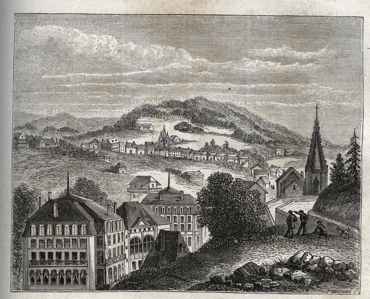 Plombieres-les-Bains (Plombieres les-Bains) المنتجع الحراري لـ Vosges - نقش في "La France illustree: الجغرافيا والتاريخ والإدارة الإحصائية" بواسطة VA Malt-Brown. 1884 بواسطة المدرسة الفرنسية
