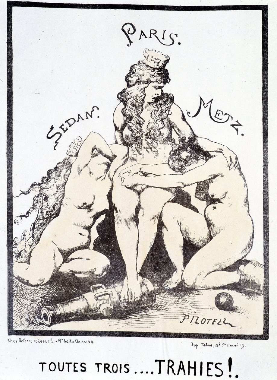 Political cartoon “All three... betrayed!.” بواسطة المدرسة الفرنسية