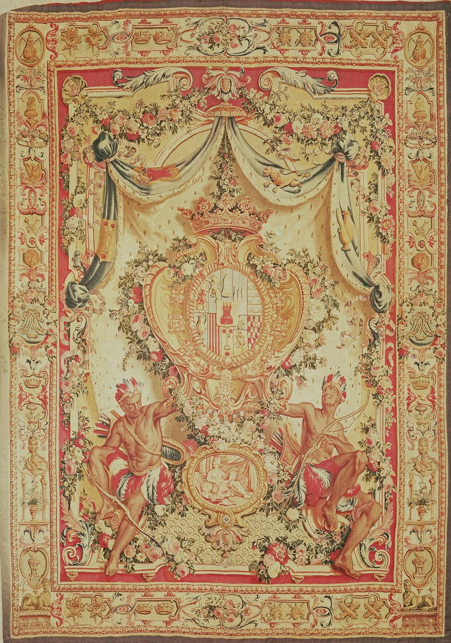Portiere مع شعار النبالة لويس أنطوان دي باردايلان دي جوندرين ، دوق أنتين ، مصنع Gobelins ، 1708-36 بواسطة المدرسة الفرنسية