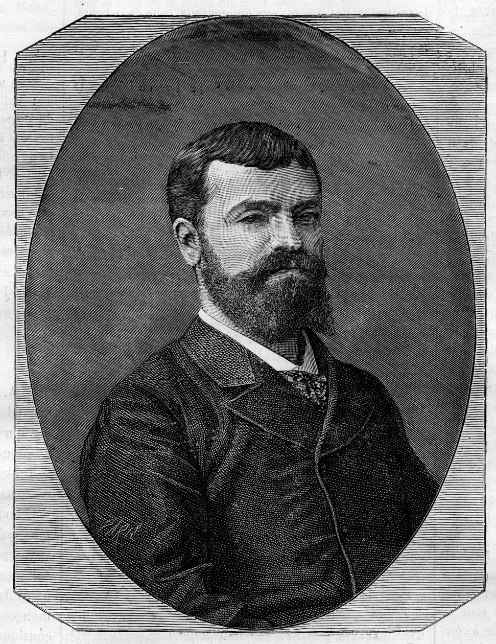 صورة هنري بول (هنري بول) نينوت (1853-1934) ، المهندس المعماري الفرنسي ، الذي بنى السوربون الجديدة في باريس. نقش في "Le Monde Illustre" بواسطة المدرسة الفرنسية