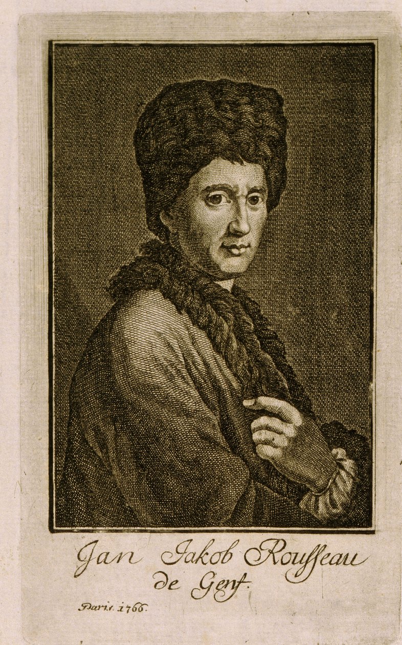 صورة جان جاك روسو (1712-1778). عمل مجهول ، نقش 1766. فن فرنسي بواسطة المدرسة الفرنسية
