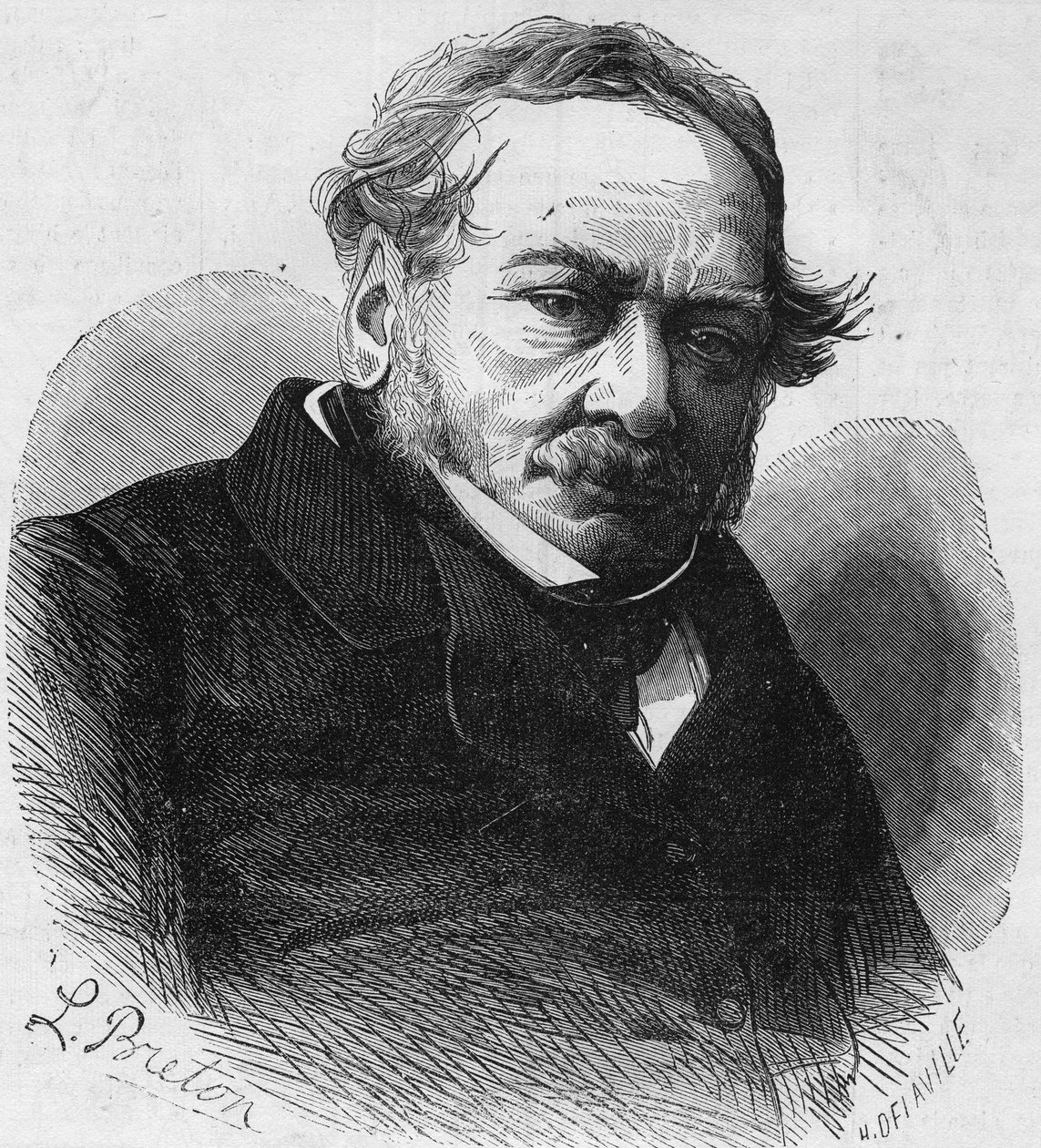صورة شخصية لبول دي كوك (1793-1871) ، الروائي والكاتب المسرحي الفرنسي. نقش في "Le Monde Illustre" رقم 601 بتاريخ 17 أكتوبر 1868. بواسطة المدرسة الفرنسية