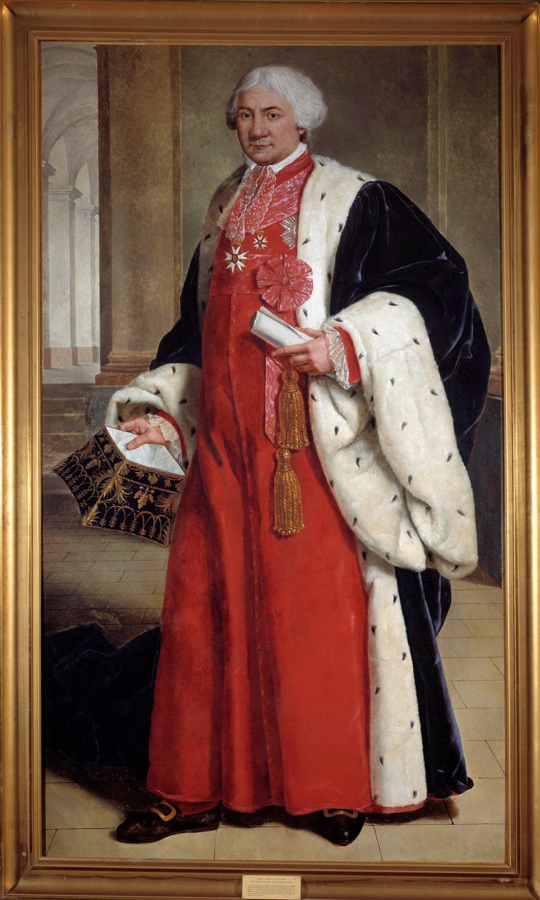 Portrait en pied de Claude Ambroise Regnier (1746-1814) ، محامٍ في البرلمان ونائب في الدولة الثالثة ، وزير العدل من 1802 إلى 1813 لوحة Anonymous. القرن ال 18. نانسي ، متحف التاريخ لورين - صورة كاملة الطول لكلود أمبرواز ر بواسطة المدرسة الفرنسية