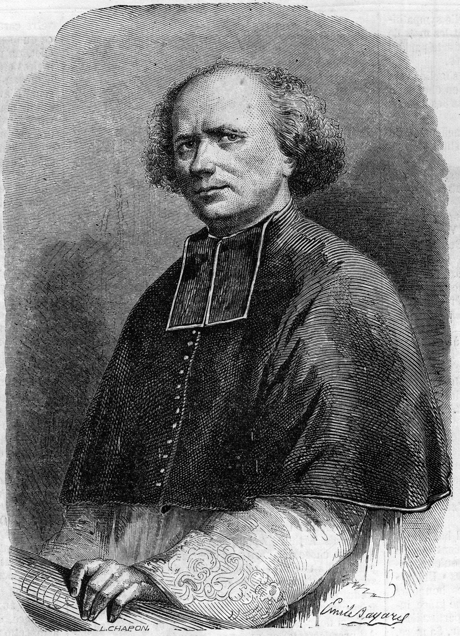 صورة لأبي غاسبار ديغيري (1797-1871) ، رعية مادلين في باريس. نقش في "" Le Monde Illustré "" رقم 207 بتاريخ 30 مارس بواسطة المدرسة الفرنسية