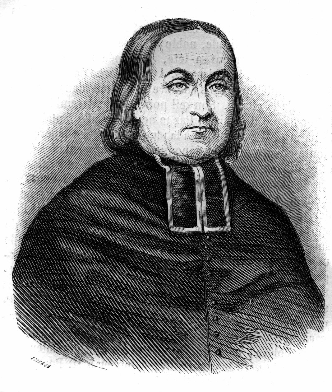 صورة لأبي ثيودور كومبالو (1798-1873) ، رجل الكنيسة الفرنسي ، مؤسس مجلس الكونغرس لـ "ديني العذراء". نقش من 1852. بواسطة المدرسة الفرنسية