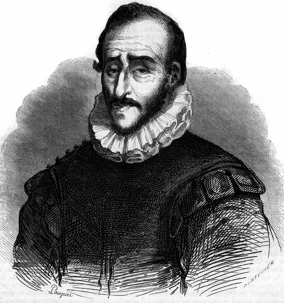 صورة لآدم دي كرابون (1526-1576) ، مهندس فرنسي. نقش في "" Le Magasin الخلابة "" بواسطة المدرسة الفرنسية